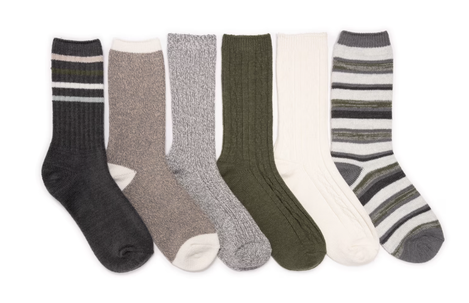Muk Luks Women's Fluffy Dream Crew Boot Socks 6-Pack: $3.97