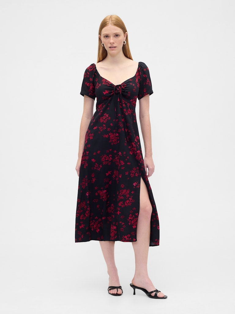 Puff Sleeve Midi Dress: $34.97