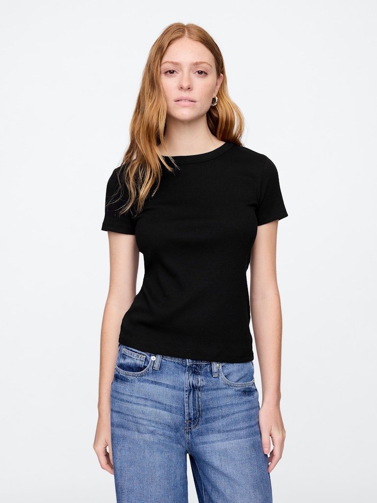Ribbed Crewneck T-Shirt: $9.99