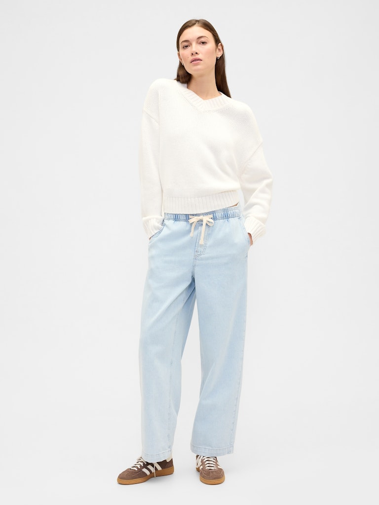 High Rise Pull-On Wide-Leg Jeans: $23.99 High Rise Pull-On Wide-Leg Jeans: $23.99