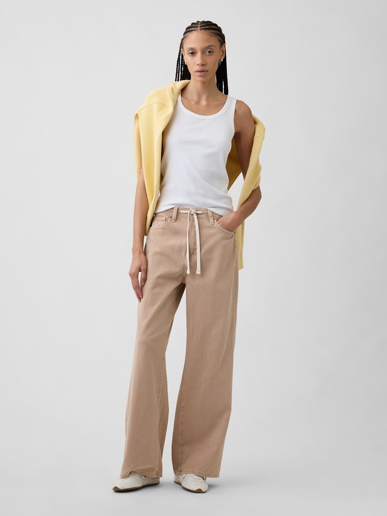 High Rise Wide-Leg Drawstring Jeans: $31.99 High Rise Wide-Leg Drawstring Jeans: $31.99