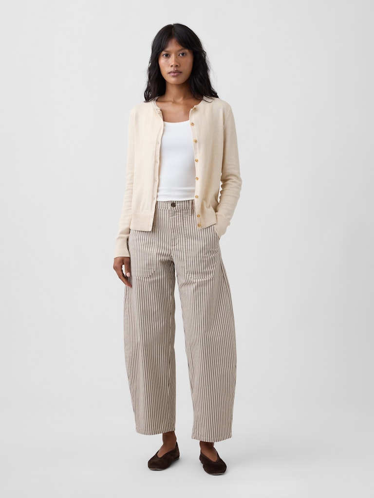 Mid Rise Barrel Khakis: $55.99