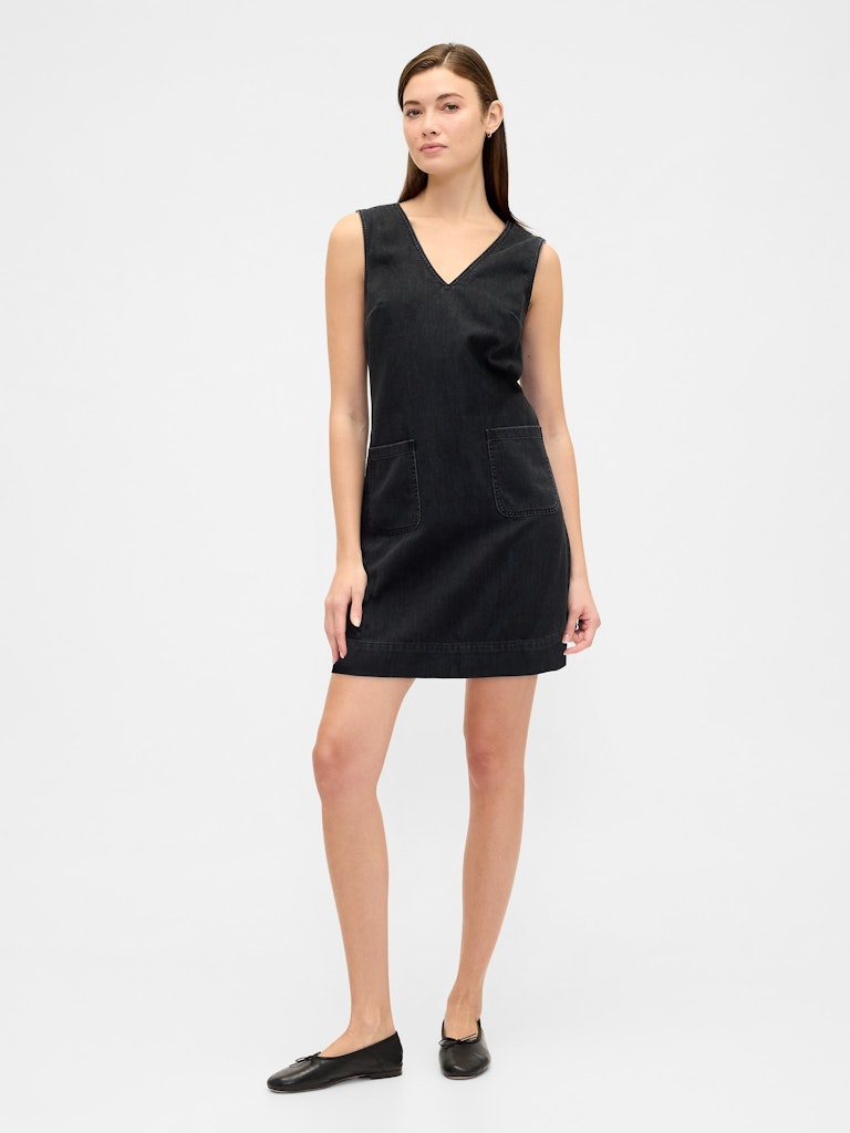 Denim V-Neck Mini Dress: $49.99 Denim V-Neck Mini Dress: $49.99