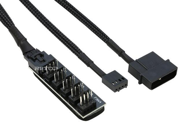 Riitop 5-Way PWM Fan Hub Splitter Cable: $17.99