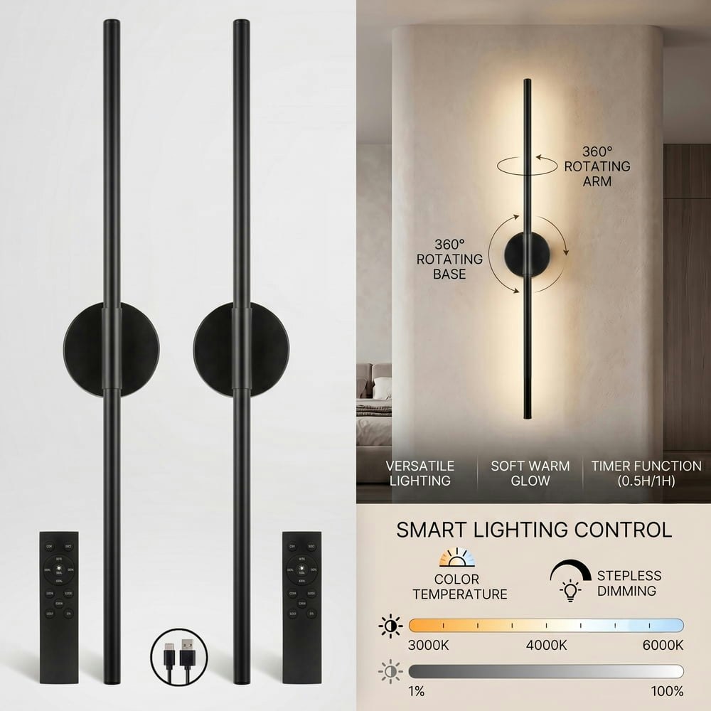 EZBY Battery-Operated Rechargeable LED Wall Sconce: $49.79 EZBY Battery-Operated Rechargeable LED Wall Sconce: $49.79
