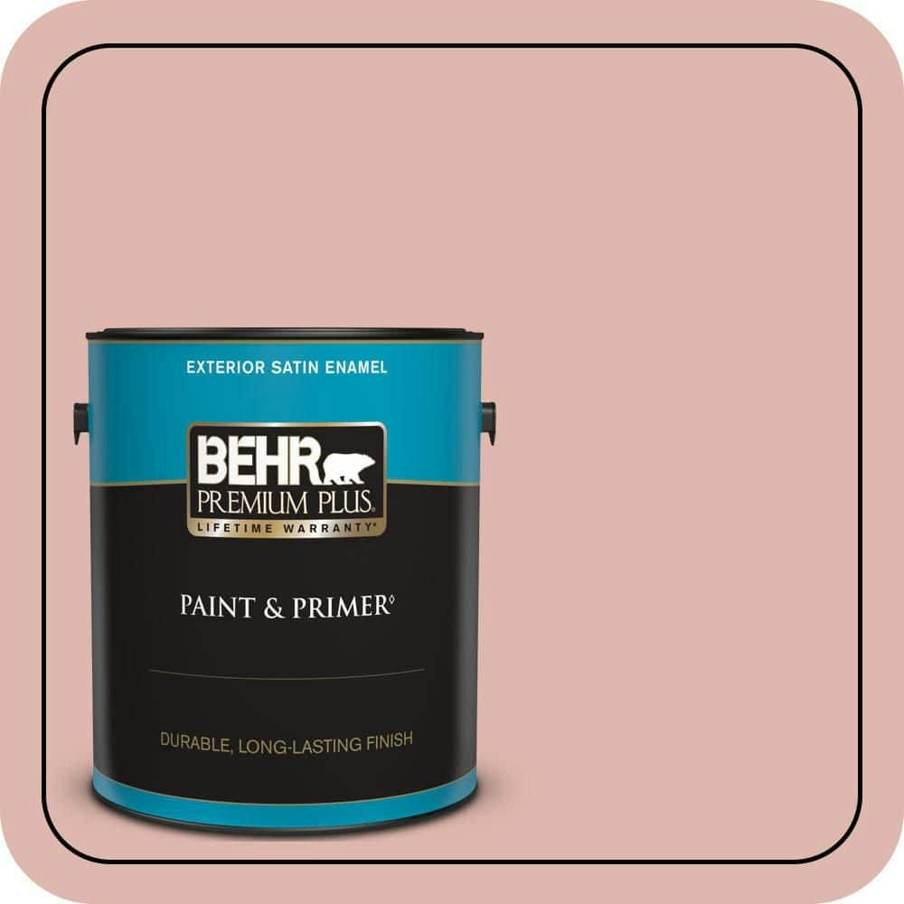 Behr Premium Plus Satin Enamel Exterior Paint and Primer 1-Gallon: $49.98 Behr Premium Plus Satin Enamel Exterior Paint and Primer 1-Gallon: $49.98