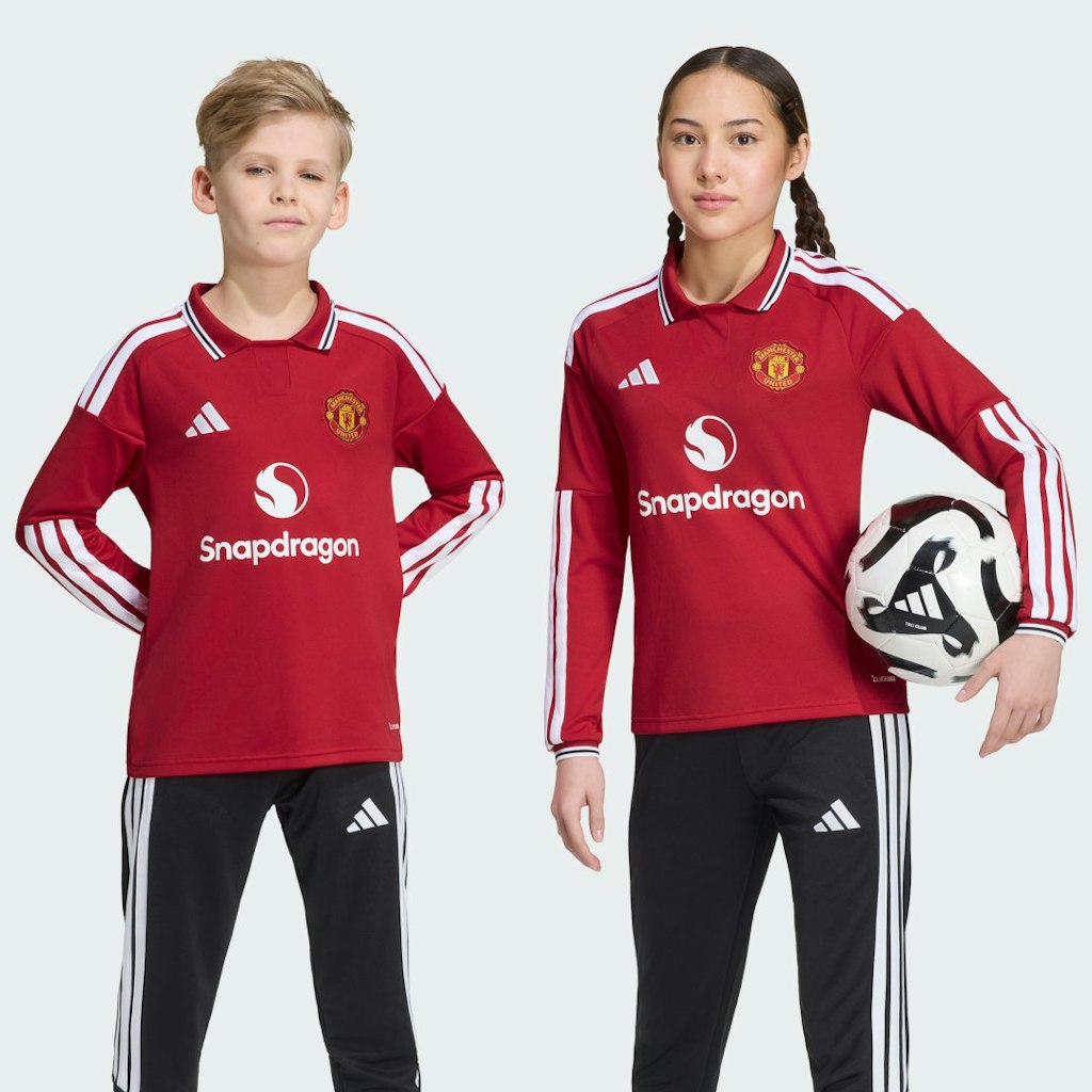 Manchester United 26/27 Kids' Long-Sleeve Home Jersey: $90