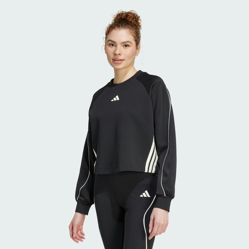 Stadium 3-Stripes Crewneck Sweatshirt: $45 Stadium 3-Stripes Crewneck Sweatshirt: $45