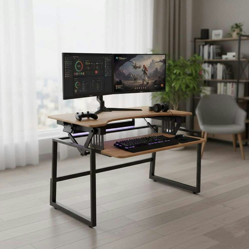40-Inch Height Adjustable Dual Monitor Standing Desk Riser: $355.77 40-Inch Height Adjustable Dual Monitor Standing Desk Riser: $355.77