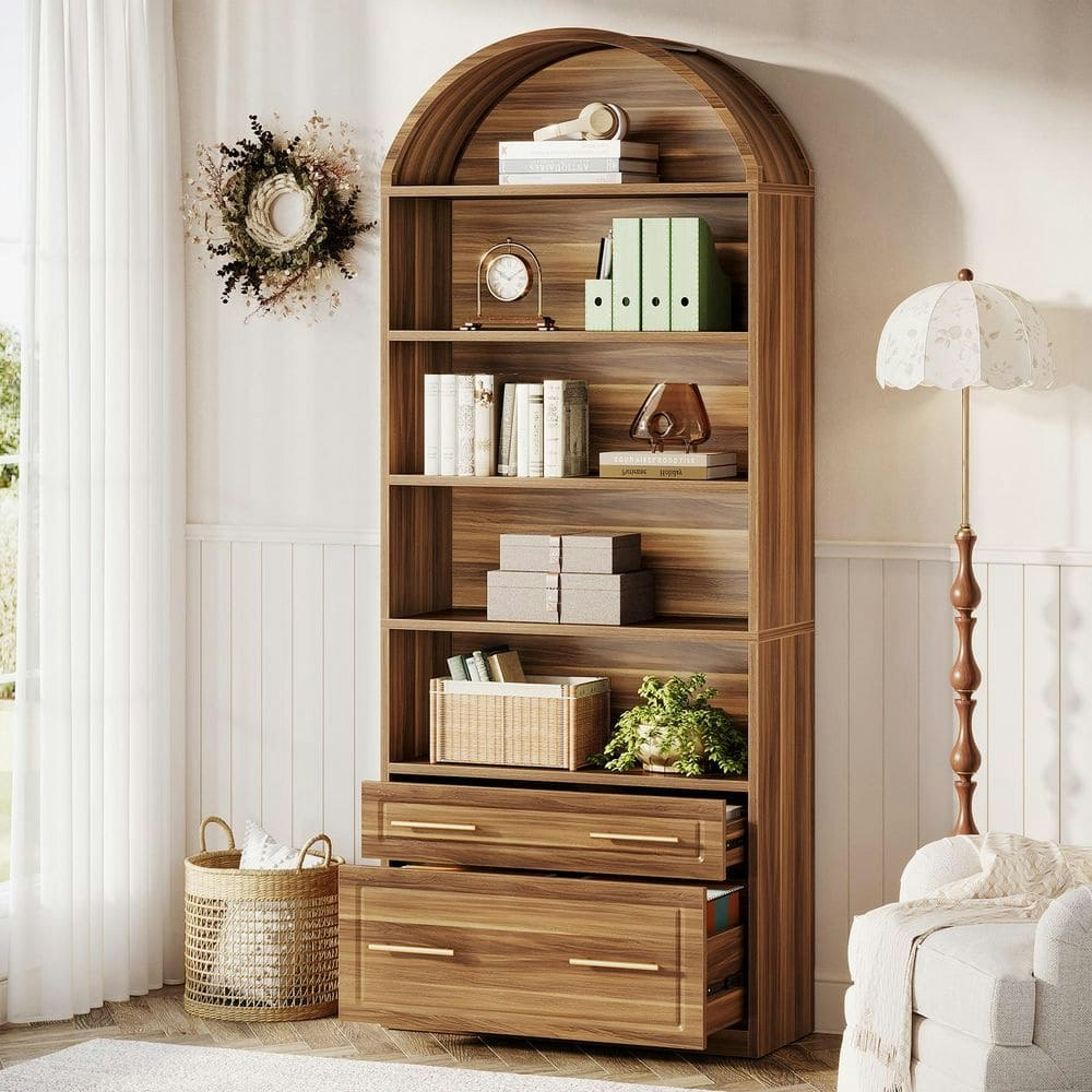 Eulas 77-Inch 5-Shelf Bookcase with File Drawer: $187.35 Eulas 77-Inch 5-Shelf Bookcase with File Drawer: $187.35