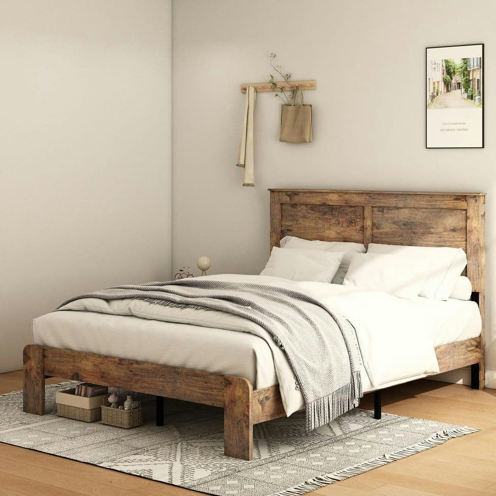 Queen Size Wood Platform Bed Frame with Storage: $258.43 Queen Size Wood Platform Bed Frame with Storage: $258.43
