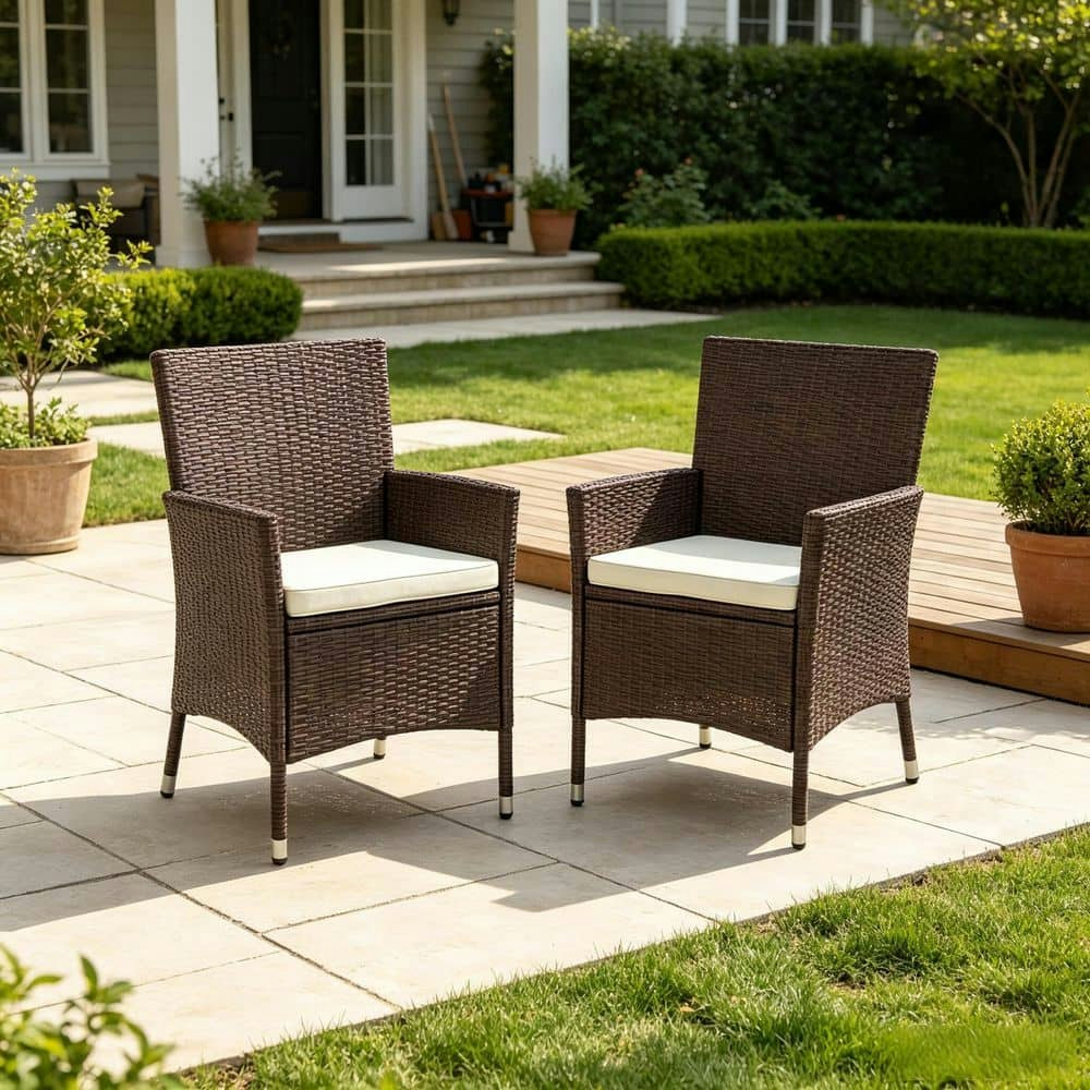 Wicker Outdoor Dining Chairs 2-Pack: $310.50 Wicker Outdoor Dining Chairs 2-Pack: $310.50