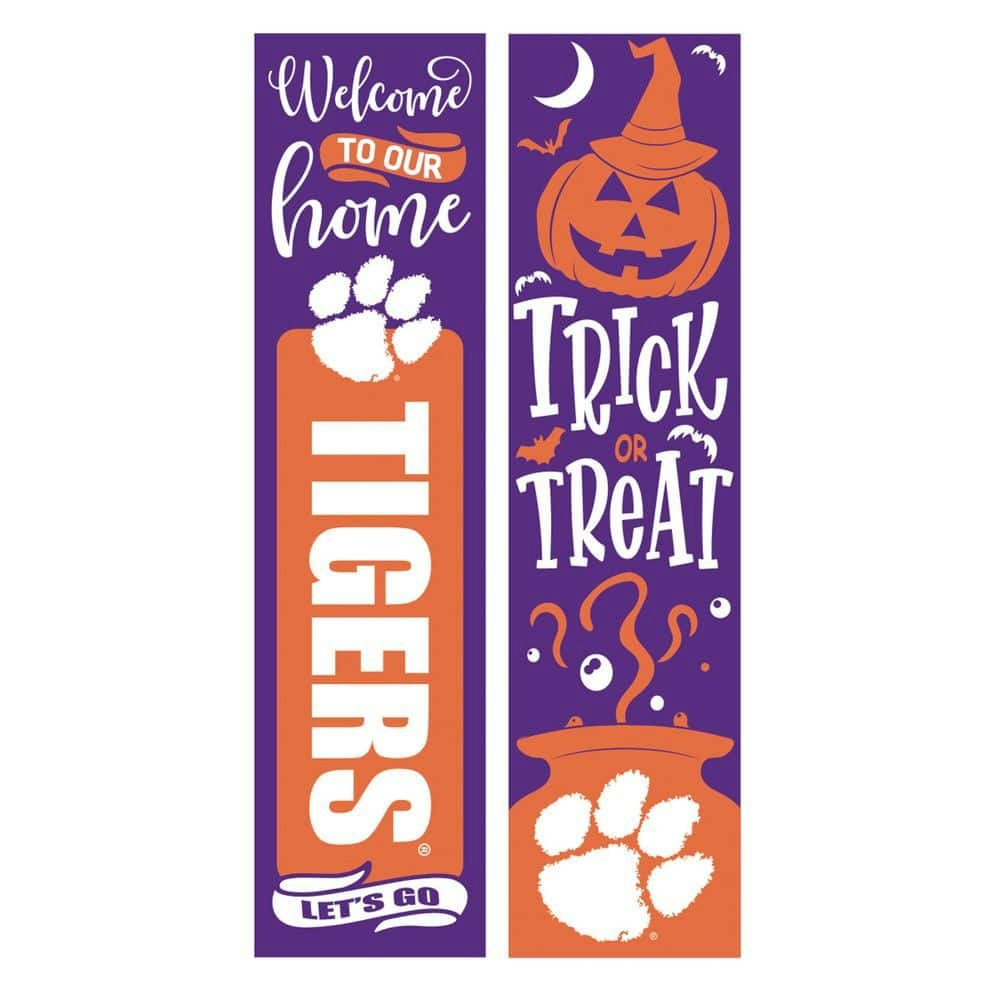 Clemson University 47-inch Double-Sided Halloween Porch Sign: $69.99 Clemson University 47-inch Double-Sided Halloween Porch Sign: $69.99