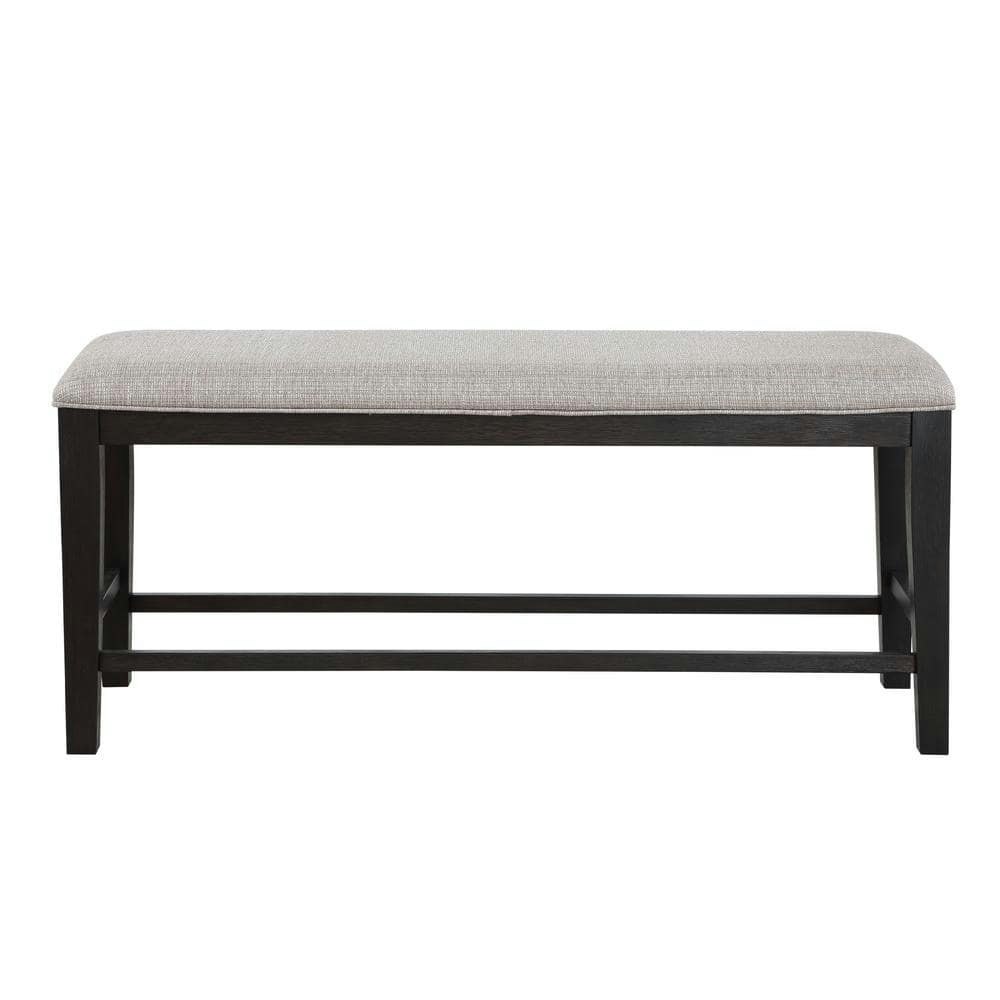 Halle Gray Upholstered 54-inch Ebony Black Counter Bench: $129.32 Halle Gray Upholstered 54-inch Ebony Black Counter Bench: $129.32