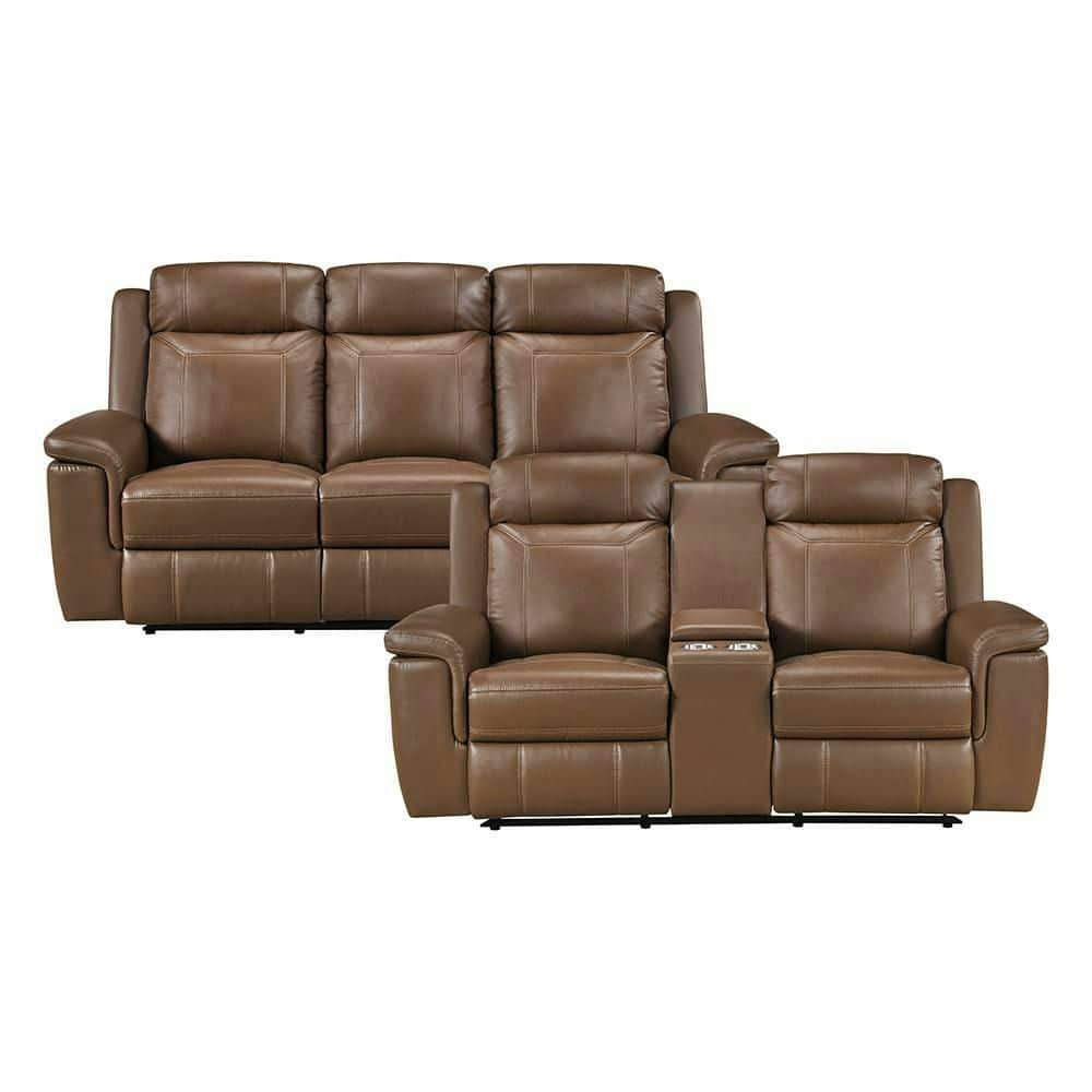 Zorven 2-Piece Leather Sofa Set with Storage Console: $2,439.99 Zorven 2-Piece Leather Sofa Set with Storage Console: $2,439.99