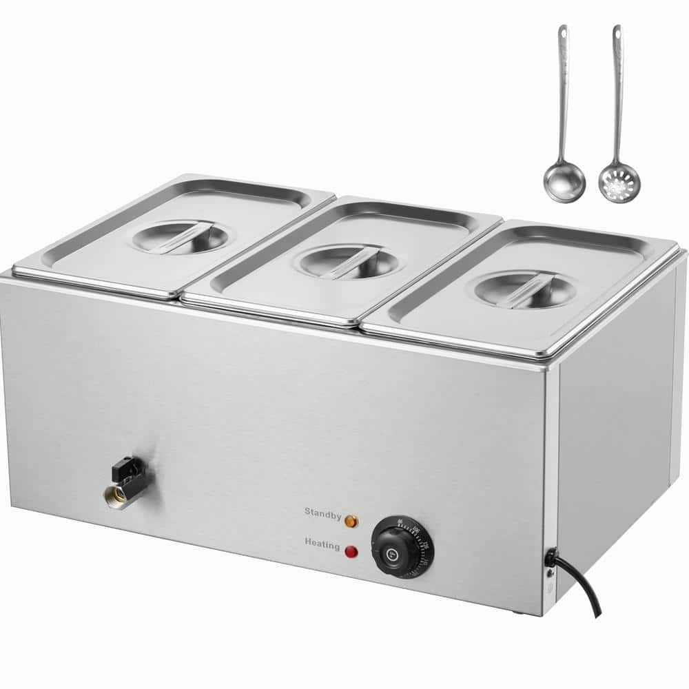 3-Pan Commercial 17.4-Quart Electric Steam Table Food Warmer: $169.92