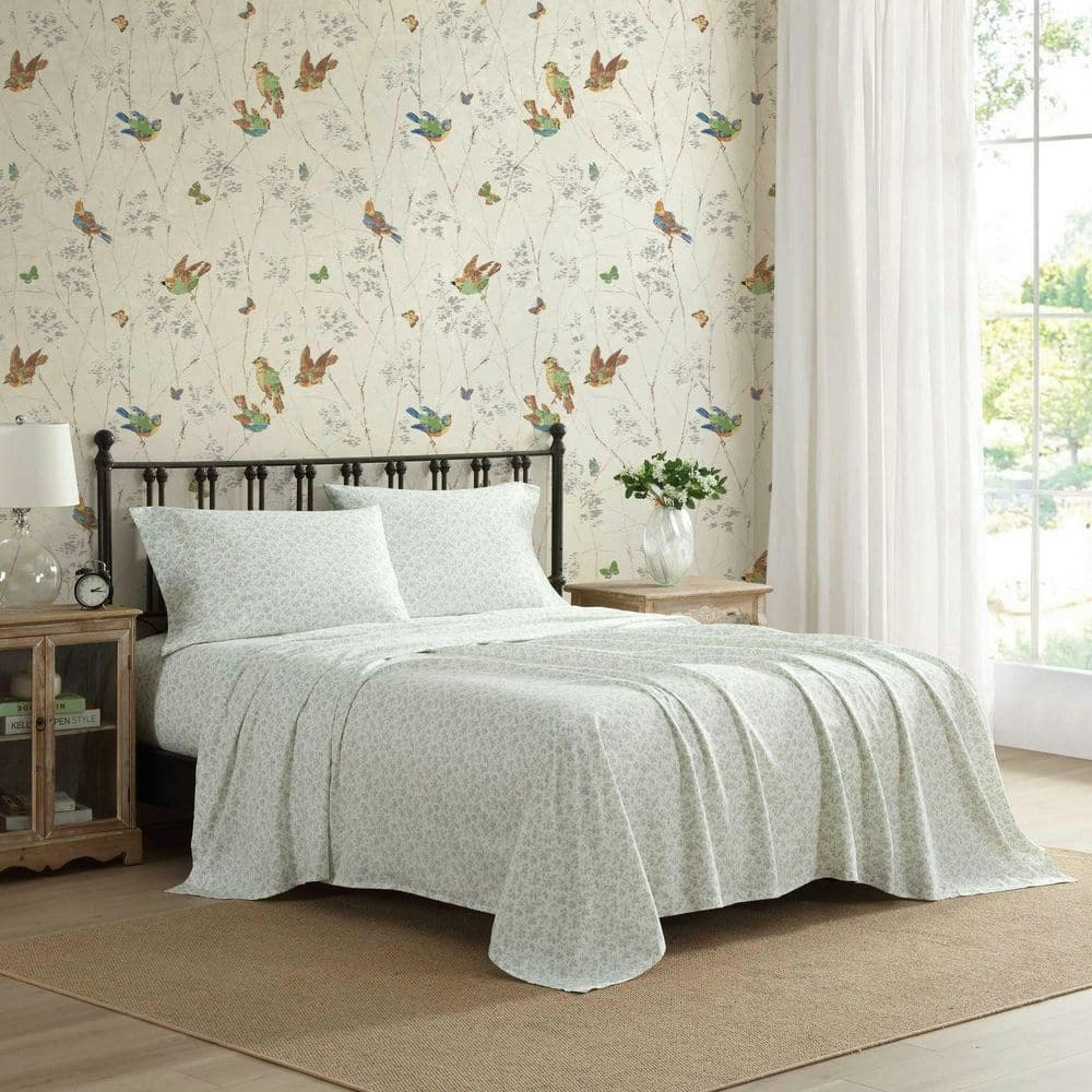 Floral Toile Cotton Flannel Twin Sheet Set 3-Piece: $49.99 Floral Toile Cotton Flannel Twin Sheet Set 3-Piece: $49.99