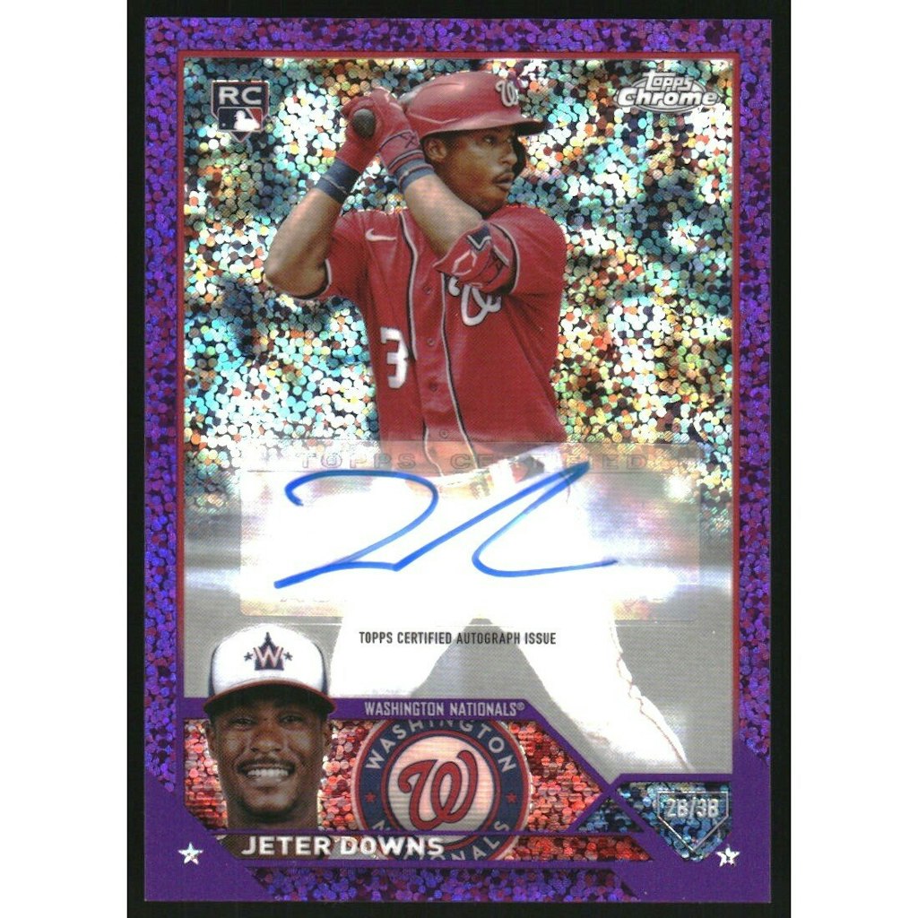 2023 Topps Chrome Update Jeter Downs Purple Speckle Refractor Autograph: $10.80 2023 Topps Chrome Update Jeter Downs Purple Speckle Refractor Autograph: $10.80