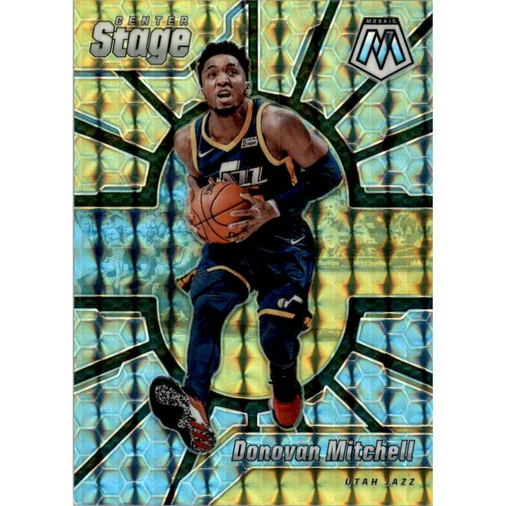2019-20 Panini Mosaic Center Stage Prizm Donovan Mitchell Trading Card: $18 2019-20 Panini Mosaic Center Stage Prizm Donovan Mitchell Trading Card: $18