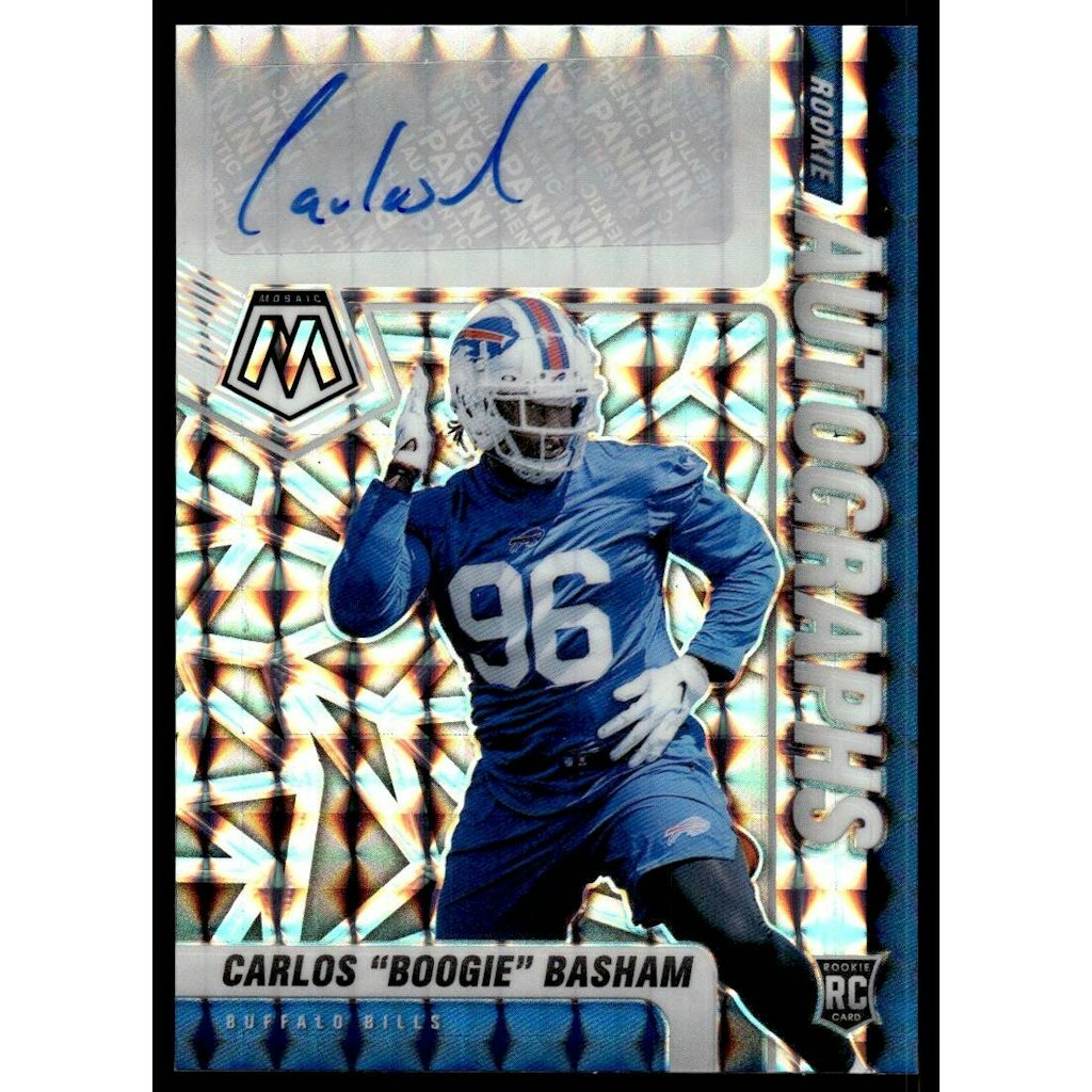 2021 Panini Mosaic Carlos Basham Rookie Autograph Card: $13.50 2021 Panini Mosaic Carlos Basham Rookie Autograph Card: $13.50