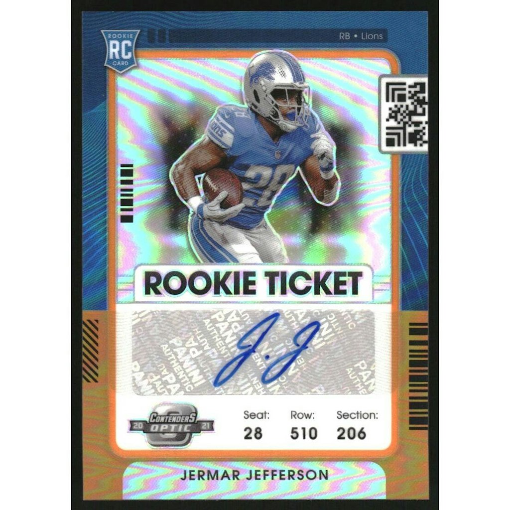 2021 Panini Contenders Optic Jermar Jefferson Orange Autograph Card: $36 2021 Panini Contenders Optic Jermar Jefferson Orange Autograph Card: $36