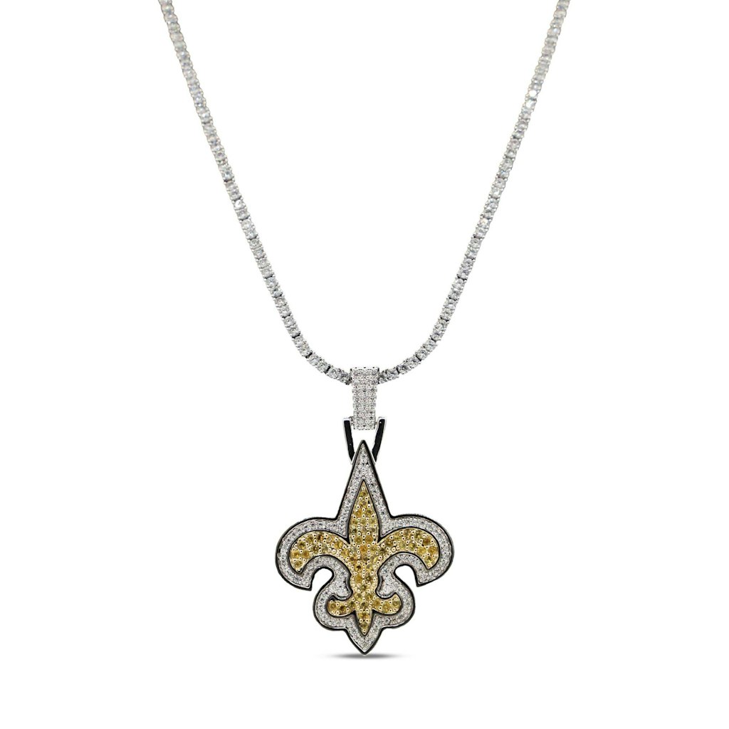 GLD New Orleans Saints 14K White Gold Logo Pendant and 20-inch Tennis Chain: $309.99 GLD New Orleans Saints 14K White Gold Logo Pendant and 20-inch Tennis Chain: $309.99
