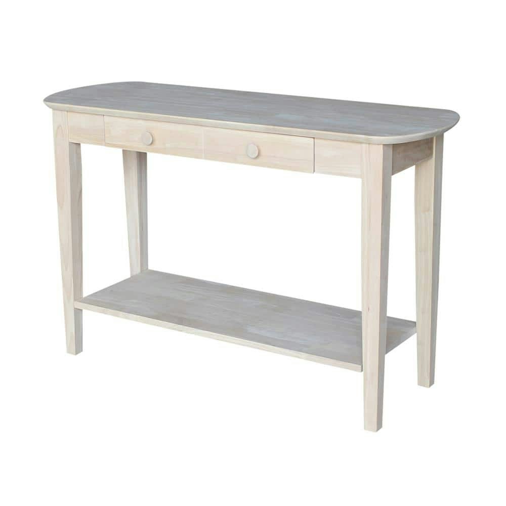 Philips 46-Inch Unfinished Wood Console Table with Drawers: $148.49 Philips 46-Inch Unfinished Wood Console Table with Drawers: $148.49