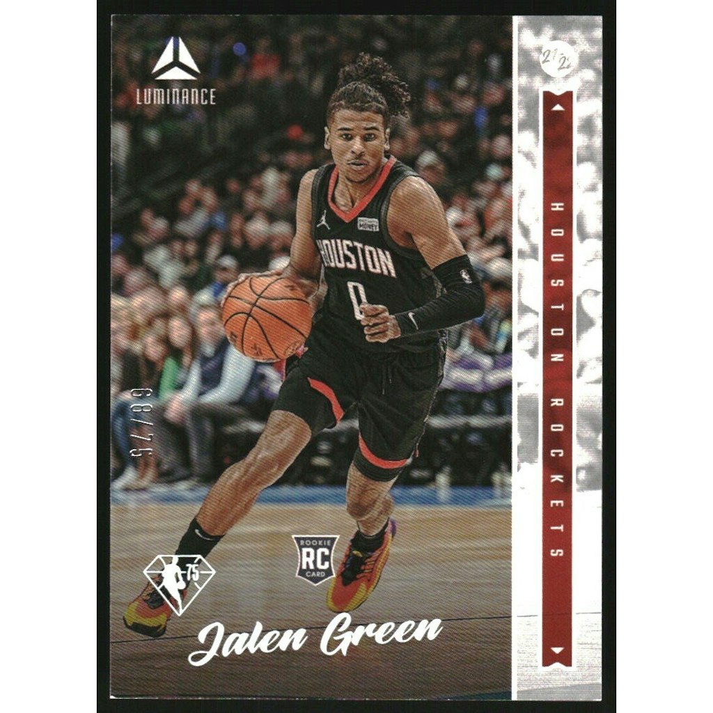 2021-22 Panini Chronicles 75th Anniversary Jalen Green Luminance Card: $12 2021-22 Panini Chronicles 75th Anniversary Jalen Green Luminance Card: $12