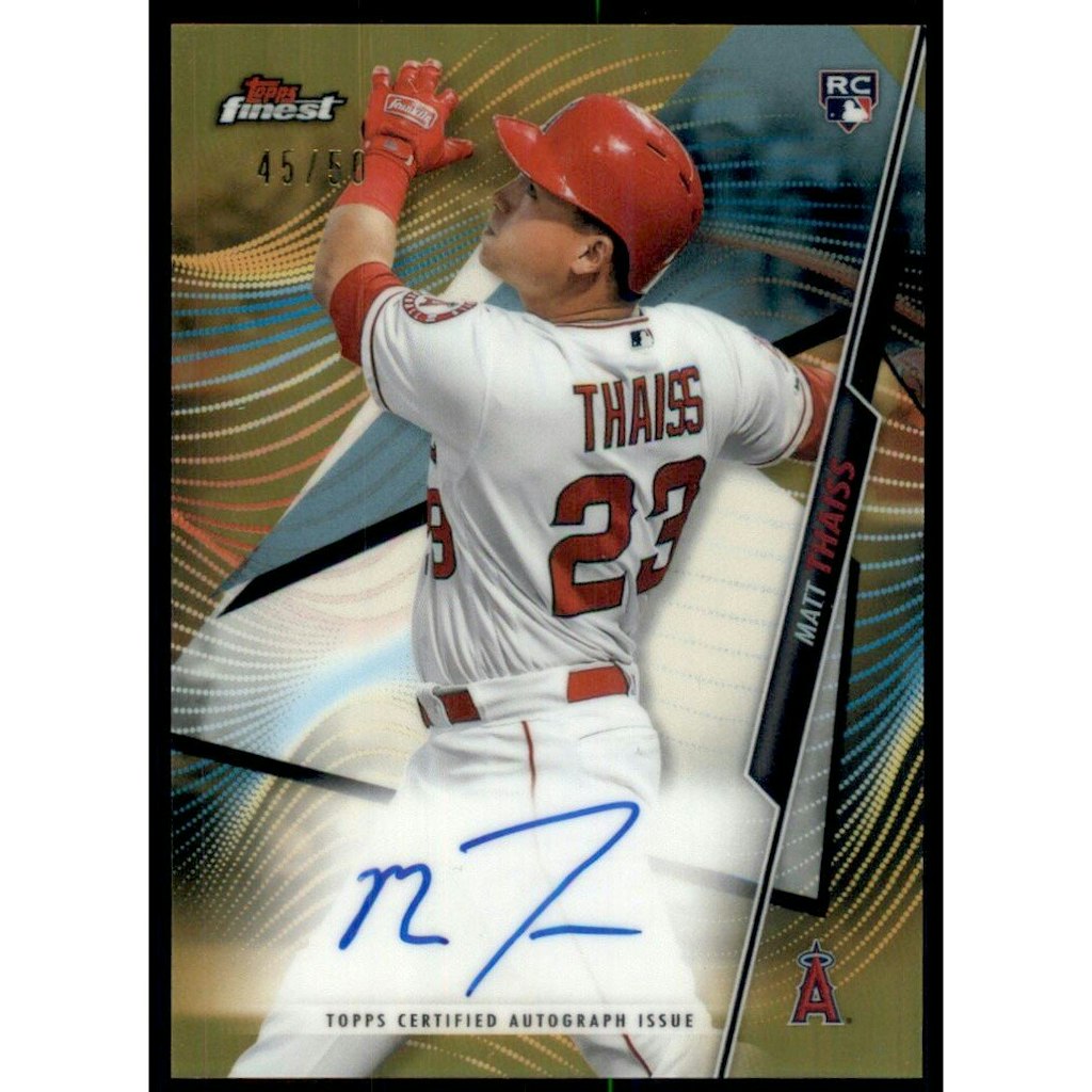 2020 Finest Matt Thaiss Gold Refractor Autograph Card: $15 2020 Finest Matt Thaiss Gold Refractor Autograph Card: $15