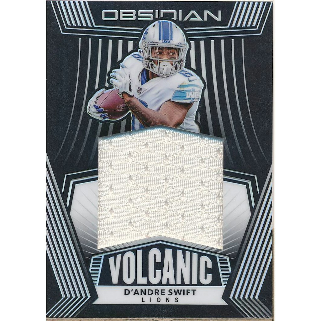 2020 Panini Obsidian D'Andre Swift Volcanic Materials Trading Card: $18 2020 Panini Obsidian D'Andre Swift Volcanic Materials Trading Card: $18