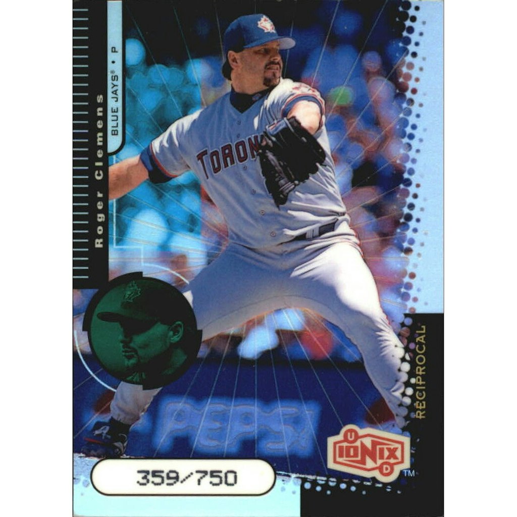 1999 Upper Deck Ionix Reciprocal Roger Clemens Trading Card #59: $18 1999 Upper Deck Ionix Reciprocal Roger Clemens Trading Card #59: $18