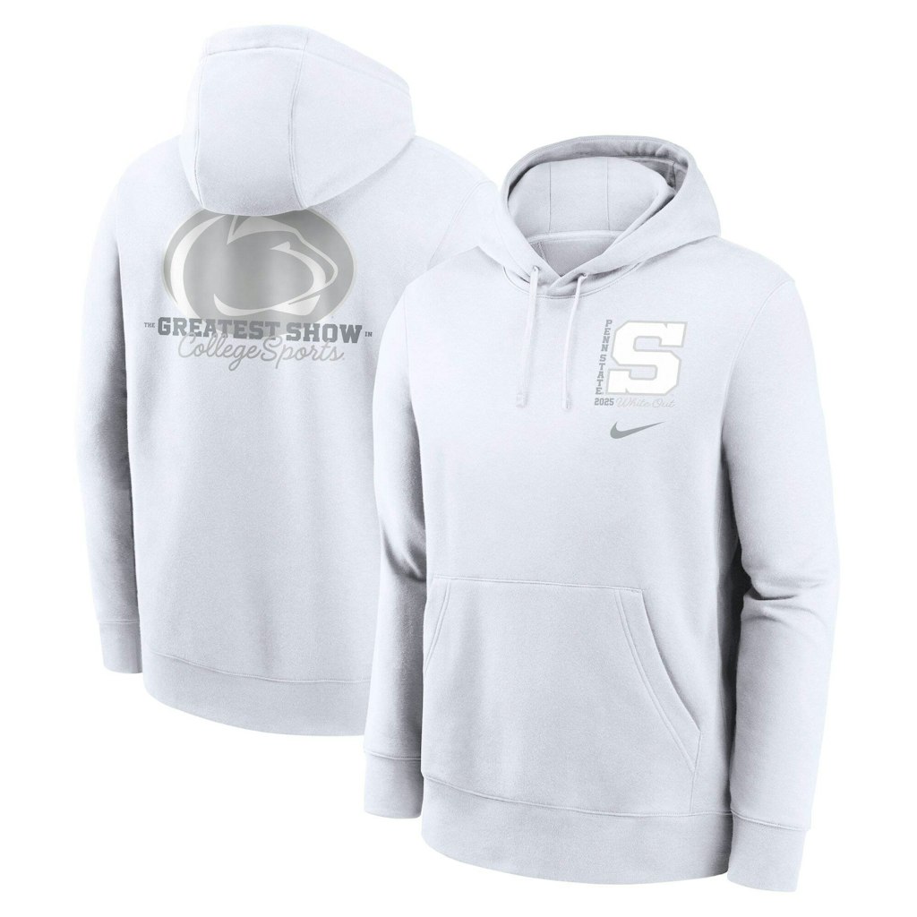 Nike Penn State Nittany Lions 2025 White Out Club Fleece Hoodie: $81.99 Nike Penn State Nittany Lions 2025 White Out Club Fleece Hoodie: $81.99