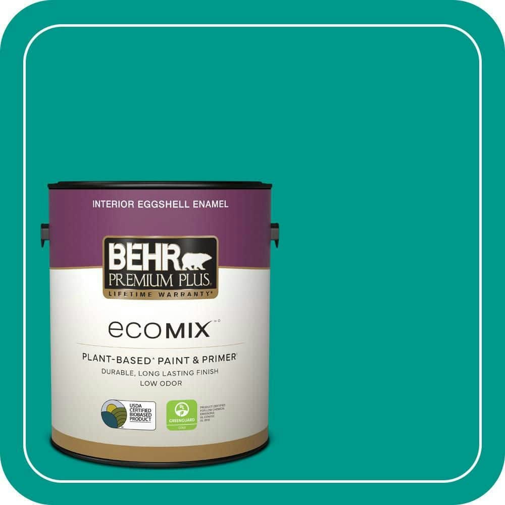 Behr Intense Teal Eggshell Enamel Interior Paint & Primer 1-Gallon: $41.98 Behr Intense Teal Eggshell Enamel Interior Paint & Primer 1-Gallon: $41.98