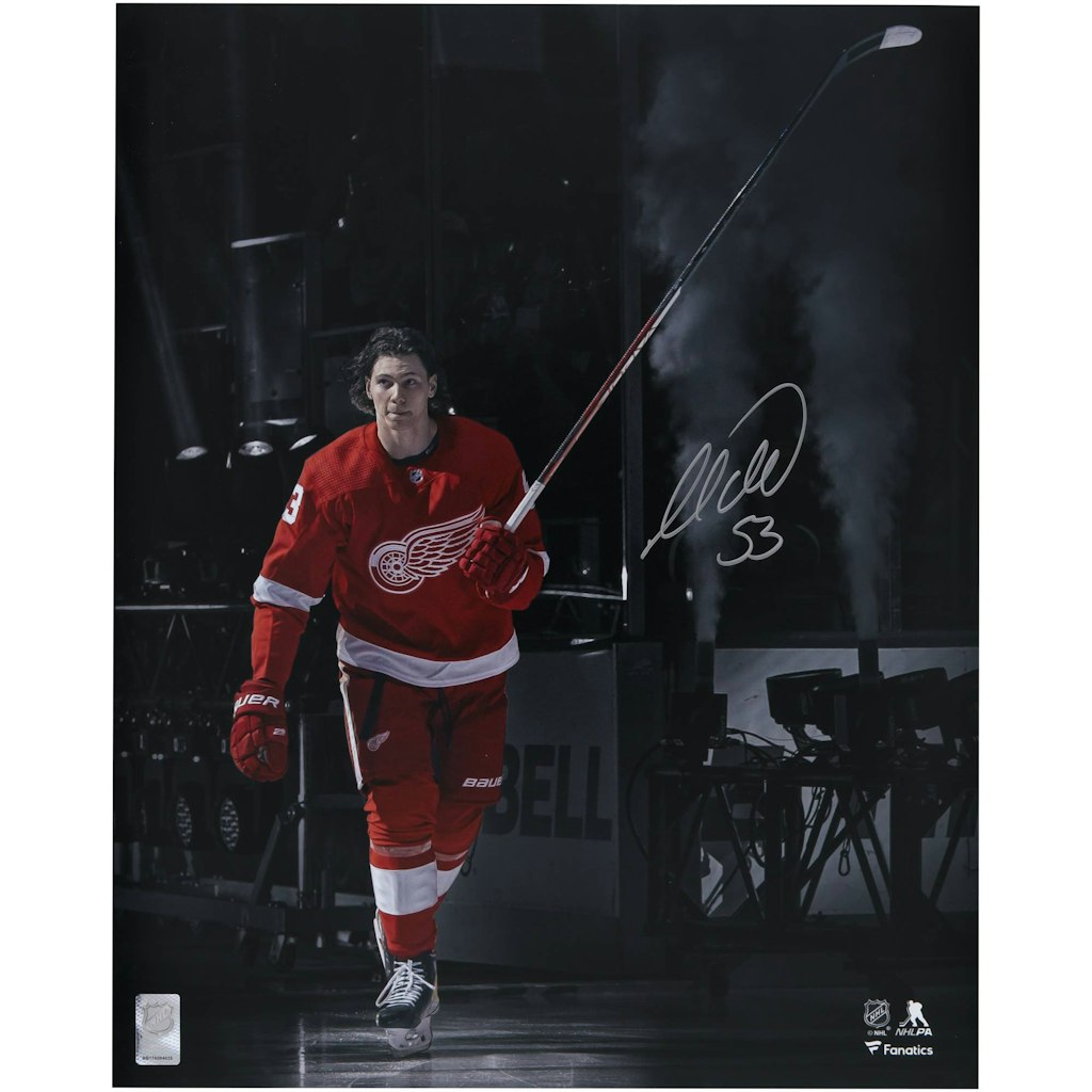 Moritz Seider Autographed 16" x 20" Detroit Red Wings Photograph: $79.99 Moritz Seider Autographed 16" x 20" Detroit Red Wings Photograph: $79.99
