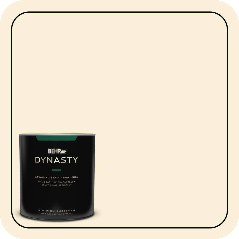 Behr Eggnog Semi-Gloss Enamel Interior Paint & Primer 1-Quart Can: $34.98 Behr Eggnog Semi-Gloss Enamel Interior Paint & Primer 1-Quart Can: $34.98