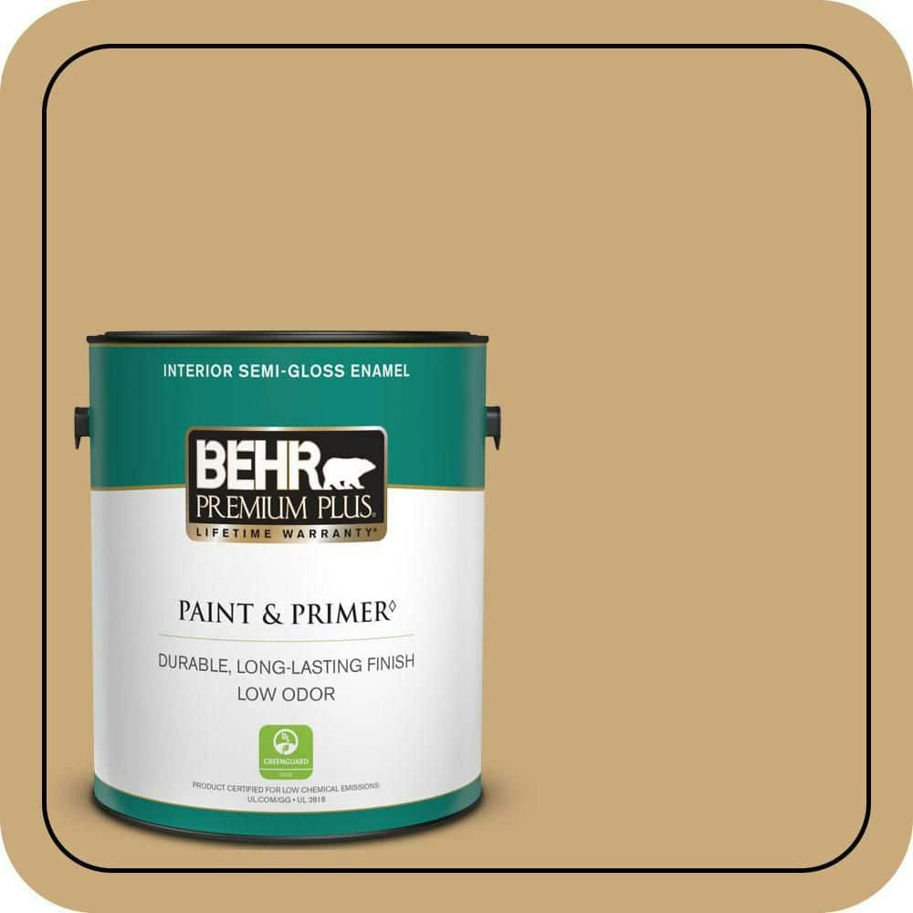 Behr Premium Plus 1-Gallon Flax Straw Semi-Gloss Interior Paint and Primer: $43.98