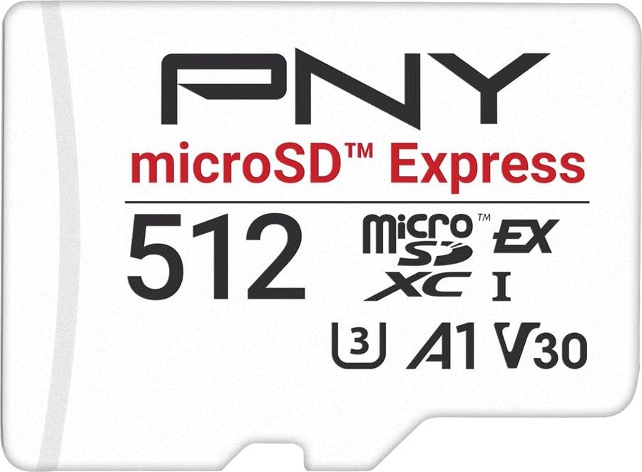 PNY 512GB UHS-I U3 V30 A1 microSDXC Express Flash Memory Card: $100