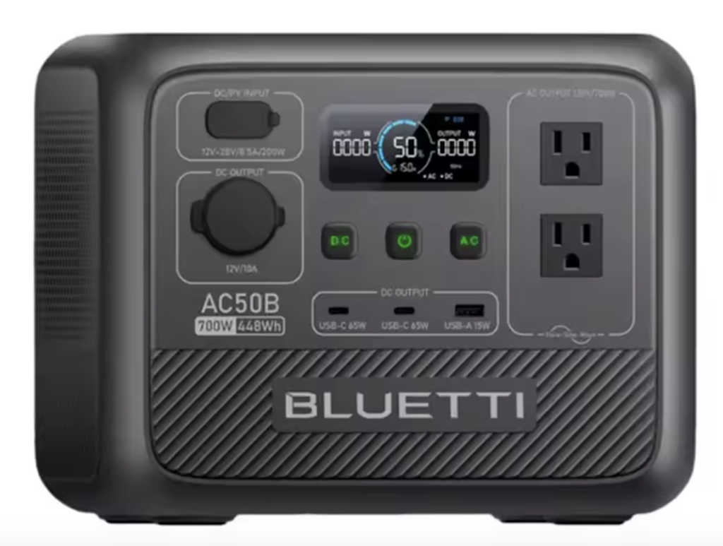 Bluetti AC50B 700W 448Wh Portable Power Station: $232