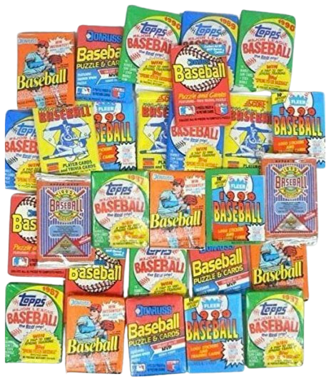 100 Vintage Baseball Cards in Old Sealed Wax Packs: $14