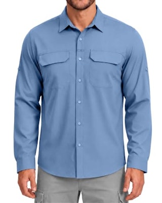 Men's UPF 50+ Long Sleeve Fishing Shirt for $15 + free shipping w/ Prime