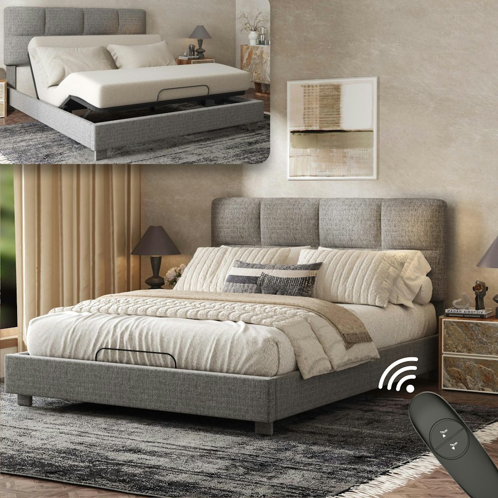 Flexispot Adjustable Queen Bed Base w/ Upholstered Frame & Headboard: $200 Flexispot Adjustable Queen Bed Base w/ Upholstered Frame & Headboard: $200