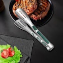 9" Stainless Steel Kitchen Tongs for $1 + free shipping w/ $25