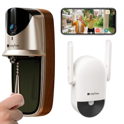 Anyfree 2K HDR Wireless Solar Video Doorbell with Chime: $34.99 Anyfree 2K HDR Wireless Solar Video Doorbell with Chime: $34.99