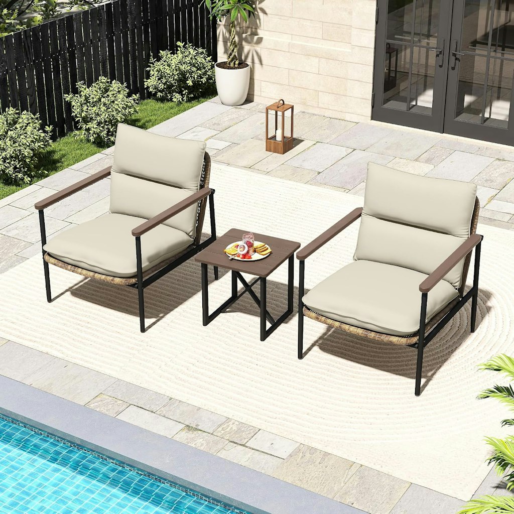 Happatio 3-Piece Outdoor Furniture Conversation Set: $199.99 Happatio 3-Piece Outdoor Furniture Conversation Set: $199.99
