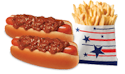 Wienerschnitzel Two Chili Dogs & Medium Fries for $5