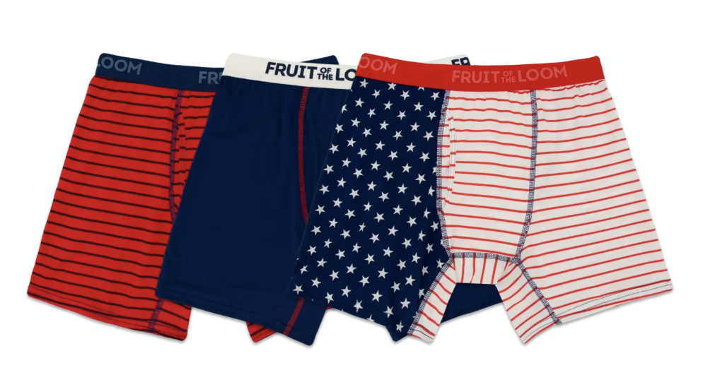 Fruit of the Loom Men's Americana Stretch Boxer Briefs 3-Pack: $7 ... or less Fruit of the Loom Men's Americana Stretch Boxer Briefs 3-Pack: $7 ... or less
