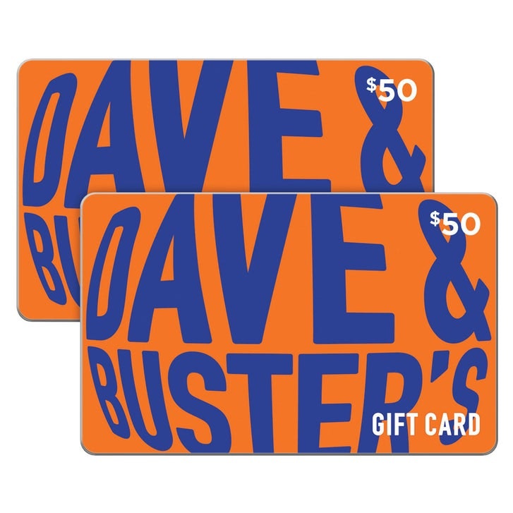 Two $50 Dave & Buster's Gift Cards: $80 Two $50 Dave & Buster's Gift Cards: $80