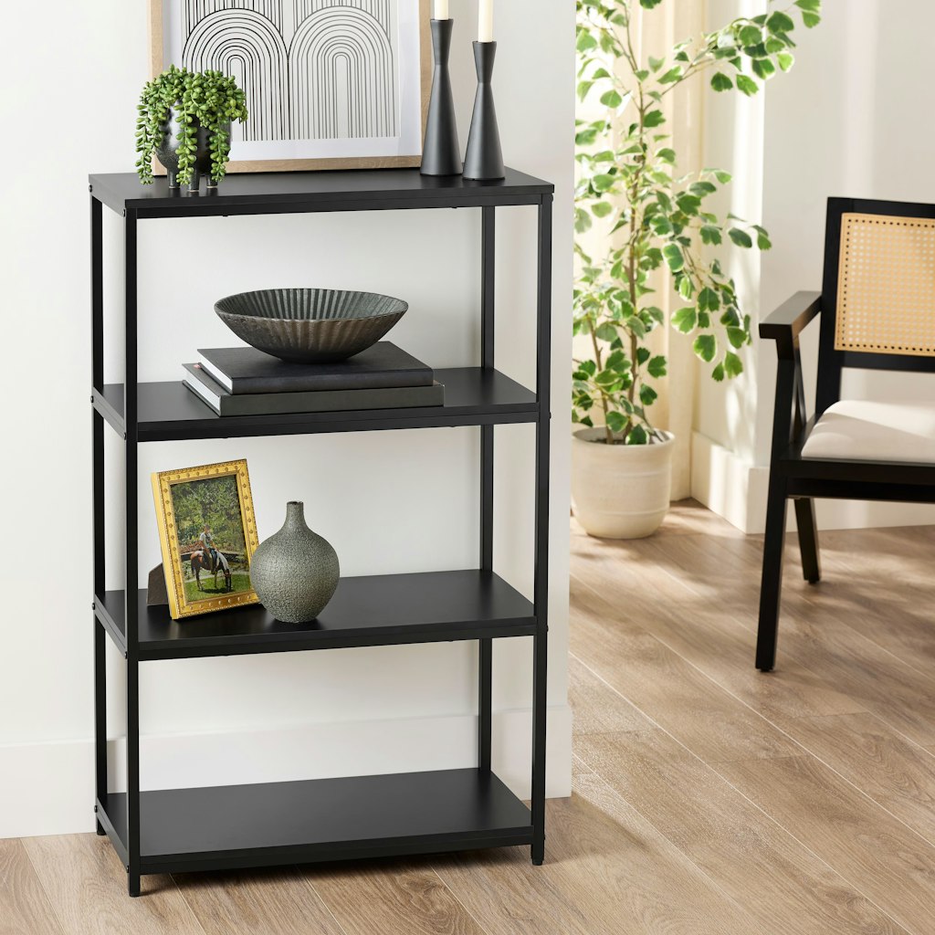 Mainstays 4-Shelf Metal Frame Bookcase: $26 Mainstays 4-Shelf Metal Frame Bookcase: $26