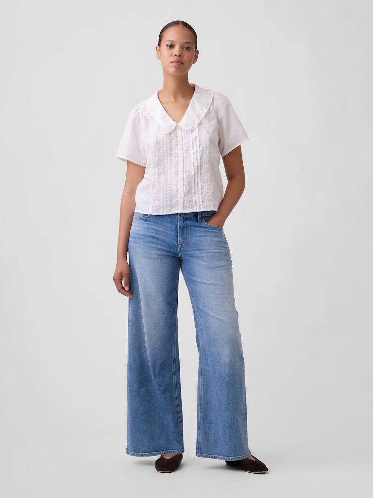 Mid-Rise Wide-Leg Jeans: $39.99