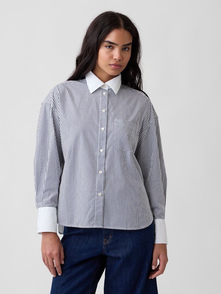 Oversized Poplin Shirt: $23.99